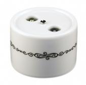 Розетка R/TV-Sat оконечная, белая с черным узором, B1-305-01 D4/1 BIRONI