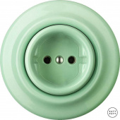 Ретро розетка электрическая без заземления, ментол глянцевый PNMEGs Katy Paty