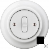 Ретро выключатель проходной черный матовый NIMT6 Katy Paty одноклавишный