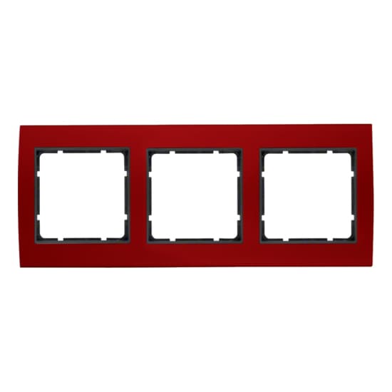 Дизайнерская рамка 3 местная, красный/антрацитовый, 10133012 Berker, серия B.3