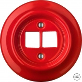 Корпус ретро розетки двойной ярко-красный глянцевый NIROGs0 Katy Paty
