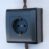 Коробка для ретро выключателя и розетки темно-коричневый, N011.01.03 DerevFarfor, серия МонолитБрус