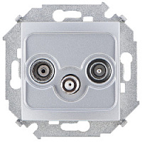 Дизайнерская розетка TV-R-SAT, алюминий, 1591466-033 Simon, одиночная, серия 15