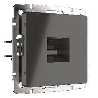 Дизайнерская розетка RJ-45, серо-коричневый глянцевый, WL07-RJ-45 Werkel