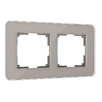 Дизайнерская рамка 2 местная, дымчатый, стекло,  Werkel