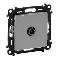 Дизайнерская розетка TV проходная, алюминий, 753661 Legrand, серия Valena Life