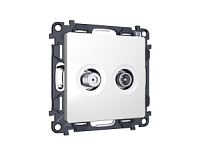 Комплект механизма розетки TV оконечной + SAT 5-862MHz 3.5dB/950-2150MHz 3.5dB , белый матовый, MA133310 Ambrella Volt