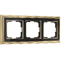 Дизайнерская рамка 3 местная, золото / черный, алюминий, акрил, W0031330 Werkel