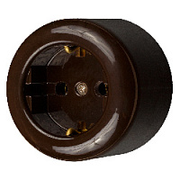 Розетка с заземляющим контактом, коричневый, JRO.1L61.CG02 Jantera