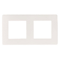 Дизайнерская рамка 2 местная, Сатин, белый, Б0052509 Эра, серия 12