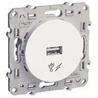 Дизайнерская розетка USB, белый, S52R408 Schneider Electric, серия Odace