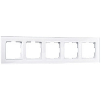 Дизайнерская рамка 5 местная, белый, стекло, W0051101 Werkel
