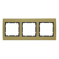 Дизайнерская рамка 3 местная, золотой/антрацитовый, алюминий, 10133016 Berker, серия B.3