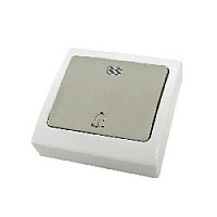 Дизайнерская кнопка звонковая IP54 с подсветкой, белый/серый, SQ1803-0107 TDM ELECTRIC, одноклавишный, серия Вуокса