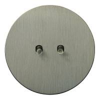 Дизайнерский выключатель проходной круглый, переключатель - цилиндр, EU010101B02 Salvador, двухклавишный