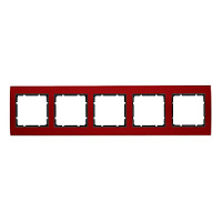 Дизайнерская рамка 5 местная, красный/антрацитовый, алюминий, 10153012 Berker, серия B.3