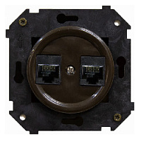 Розетка компьютерная RJ45 CAT.5е с накладкой коричневый B3-302-22 BIRONI