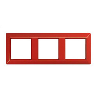 Дизайнерская рамка ударопрочная 3 местная, красный, AS583BFRT Jung, серия AS 500