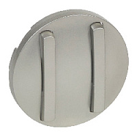 Двойная клавиша для бесшумного выключателя с подсветкой, титан, 065102 Legrand, серия Celiane