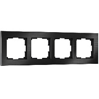 Дизайнерская рамка 4 местная, черный алюминий, W0041708 Werkel