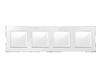 Дизайнерская рамка из натурального стекла 4 местная, белый, AF380104 Ambrella Volt