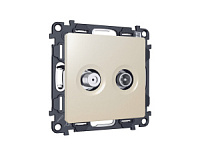 Комплект механизма розетки TV оконечной + SAT 5-862MHz 3.5dB/950-2150MHz 3.5dB , бежевый матовый, MA333310 Ambrella Volt