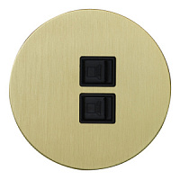 Розетка компьютерная двойная RJ-45, круглая, EU040107, золотой, Salvador