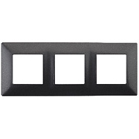 Дизайнерская рамка 3 местная, антрацит, Б0034397 Эра, серия Elegance