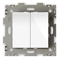 Дизайнерский выключатель, белый, GL-W102-PWCG, CGSS, двухклавишный, проходной, серия Эстетика