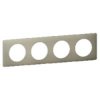 Дизайнерская рамка 4 местная, грин перкаль, 066714 Legrand, серия Celiane