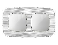 Дизайнерская рамка из металла 2 местная, серебро, OF580102 Ambrella Volt