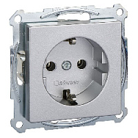 Механизм розетки с заземлением, алюминий, MTN2301-0460 Schneider Electric, серия Merten System M