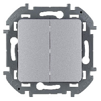 Дизайнерский выключатель, алюминий, 673622 Legrand, двухклавишный, серия Inspiria