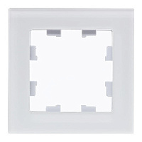 Дизайнерская рамка 1 местная, белый матовый, стекло, ATN330101 Schneider Electric, серия Atlas Design Nature