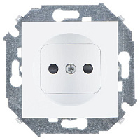 Дизайнерская розетка без заземления, со шторками, белый, 1591444-030 Simon, серия 15