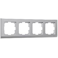 Дизайнерская рамка 4 местная, серебряный, поликарбонат, W0041806 Werkel
