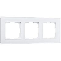 Дизайнерская рамка 3 местная, белый матовый, стекло, W0031105 Werkel