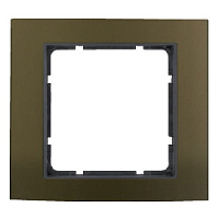Дизайнерская рамка 1 местная, коричневый/антрацитовый, алюминий, 10113001 Berker, серия B.3