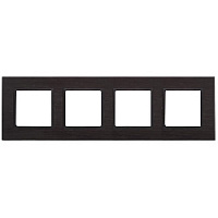 Дизайнерская рамка 4 местная, черный, металл, Б0034561 Эра, серия Elegance
