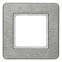Дизайнерская рамка 1 местная, вертикальная, нержавеющая сталь с крацованной поверхностью, 10116083 Berker, серия Q.7
