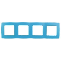Дизайнерская рамка 4 местная, голубой, Б0019431 Эра, серия 12