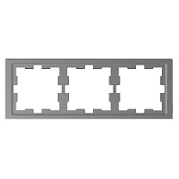 Дизайнерская рамка 3 местная, нержавеющая сталь, MTN4030-6536 Schneider Electric, серия Merten D-Life