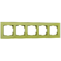 Дизайнерская рамка 5 местная, фисташковый, стекло, W0051116 Werkel
