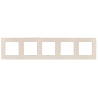 Дизайнерская рамка 5 местная, Сатин, слоновая кость, Б0052540 Эра, серия 12