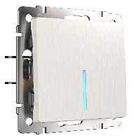 Дизайнерский выключатель с подсветкой, перламутровый рифленый, W1110113 Werkel, одноклавишный