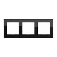 Дизайнерская рамка 3 местная, черное стекло, AC583GLSW Jung, серия A Creation