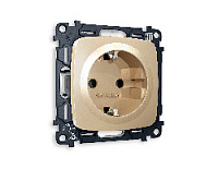 Комплект механизма электрической розетки с/з на винтовых зажимах, шампань, MO606010 Ambrella Volt