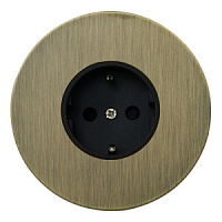Розетка силовая 220В, круглая, EU030111, бронзовый, Salvador