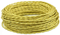 Ретро кабель витой электрический (50м) 2*0.75, золотой шелк, серия Twist, Interior Electric