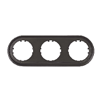 Дизайнерская рамка круглая 3 местная, черный, 889337-1 LK Studio